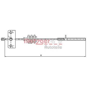 Metzger 1651.10 Cable de accionamiento, freno de estacionamiento