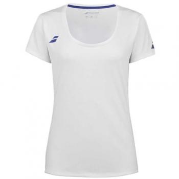 Camiseta de Manga Corta Babolat Play para Niñas - Blanca, Talla 140