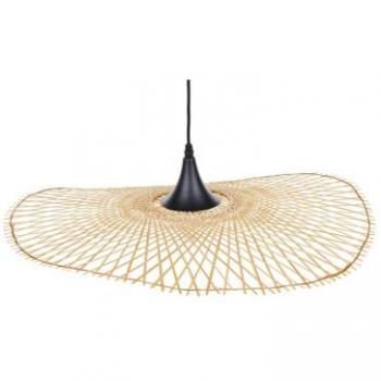 Lámpara de Techo Colgante Ovalada de Bambú 60 cm Madera Clara Floyd