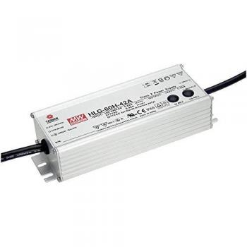 Driver LED Mean Well HLG-60H-30A, Transformador 60W, 2A, 30V CC, Circuito PFC y Protección Sobrecarga