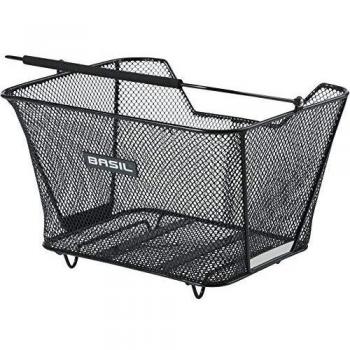 Cesta Trasera para Bicicleta Basil Lesto, 35 Litros, Acero Negro, Compatible con MIK/Racktime