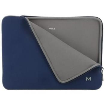 Mobilis Funda de Neopreno para Portátil de 14 a 16 Pulgadas, Protección para PC/Notebook/Ultrabook, Tamaño Máximo 16 Pulgadas, Color Gris y Azul Marino