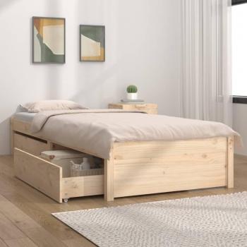 Estructura de cama individual con cajones 90x190 cm Vidaxl Marrón