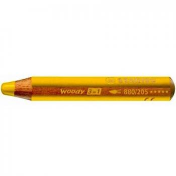 STABILO Lot de 12 Crayons Woody ROND Large Mine 10 mm Jaune