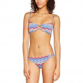 Roxy Bandeau & Strappy Surfer Set - Traje de baño de dos piezas para mujer, diseño Sayulita Sunrise Chambray, talla S
