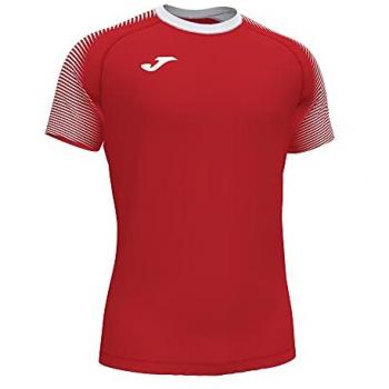 Camiseta de manga corta para hombre Joma Hispa III roja, fabricada en tejido transpirable, con diseño moderno y ajuste cómodo, ideal para actividades deportivas y uso diario