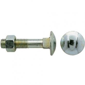 Gfd - Tornillo negro m8x80 din603 tuerca hex zinc/ado blanco