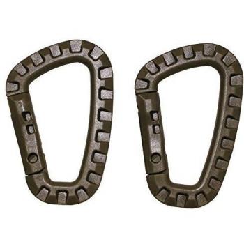 Mosquetón de plástico ABS coyote 7 mm x 85 mm - Pack de 2 unidades