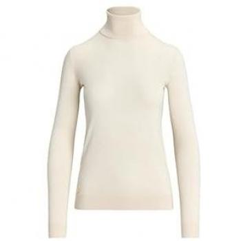Ralph Lauren Women's Cream Long Sleeve Slim Fit Pullover Sweater