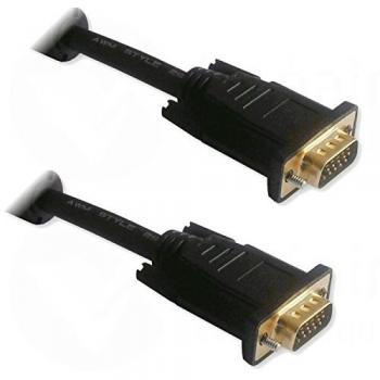 Cable VGA 0.50m Oro Negro Macho/Hembra