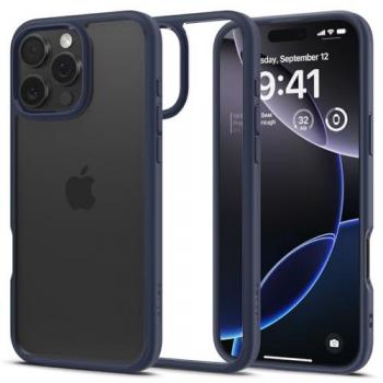 Funda Spigen Ultra Hybrid para iPhone 16 Pro - Azul Marino, Anti-Amarillo, Transparente