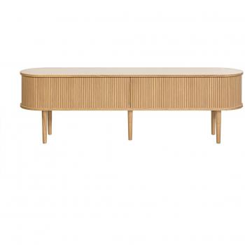 Mueble TV de roble claro con almacenaje y 2 puertas correderas 180 cm Epic