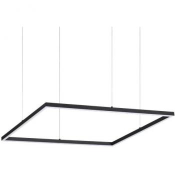 Lámpara Colgante LED Integrada Oracle Cuadrada 41W 3000K Metal Aluminio Plástico Negro D70Cm