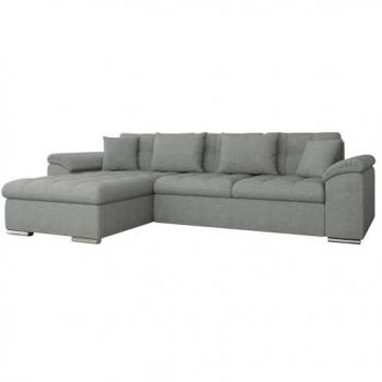Sofá rinconero Comfivo 107 con función de descanso, caja de ropa de cama y cojines, 280x160x76cm