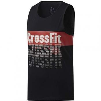 Reebok CF Crossfit Repeat Graphic tee Camiseta Sin Mangas, Hombre, Black, XL