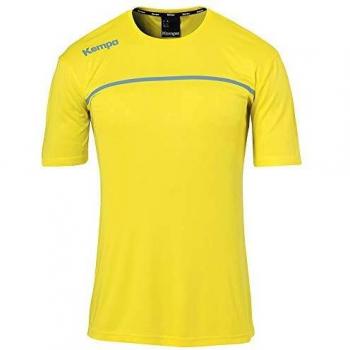 Kempa Emotion 2.0 Poly Shirt Camiseta de Juego, Hombre, Lima Amarillo/Dove Azul, 128