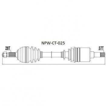 Árbol de transmisión NTY NPW-CT-025 para FIAT, PEUGEOT y CITROËN