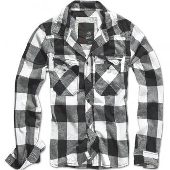 Brandit Checkshirt Flanel Shirt Black/White - S