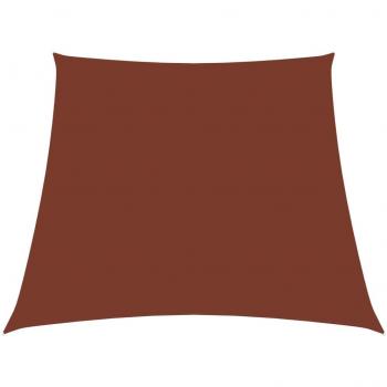 Toldo de vela trapezoidal de tela oxford terracota 3/4x3 m