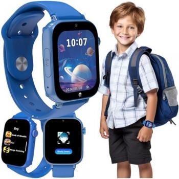 Reloj Inteligente Infantil Forever Look Me! 3 KW-520 - Smartwatch con GPS, 4G, Resistente al Agua IP65, Llamadas y Video, Ranura para SIM, Botón SOS - Color Azul