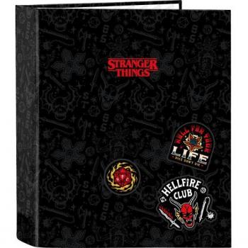 Carpeta Stranger Things Folio 4 Anillas 35mm Lomo Ancho Material Resistente Diseño Licenciado Oficial Safta 27x33x6cm