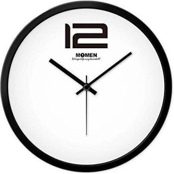 momen 12 de 14 pulgadas Salón Schlafzimmer Reloj de pared moderno minimalista dormitorio tranquila Relojes de Pared creativos europeos Forma Reloj de pared color salón decorativa Reloj de pared,,,, Vereinfachtes Chinesisch silber Box, 14 pulgadas
