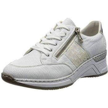 Zapatillas Rieker GRAMI para mujer, deportivas blancas con brillo, talla EU 41