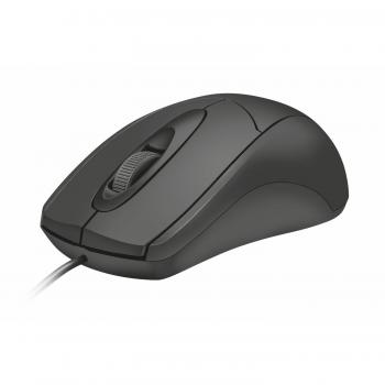Ratón Óptico Trust Ziva USB, 1200 DPI, Ambidextro, Recubrimiento de Caucho, Compatible con PC y MAC - Negro