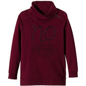 s.Oliver mit hohem Stehkragen - Sudadera para niñas, color borgoña