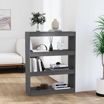 Estantería divisor de espacios madera pino gris 80x30x103,5 cm