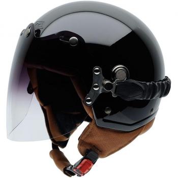 NZI 050326G445 Tonup Visor Black Casco De Moto, Color Negro, Talla 55-56