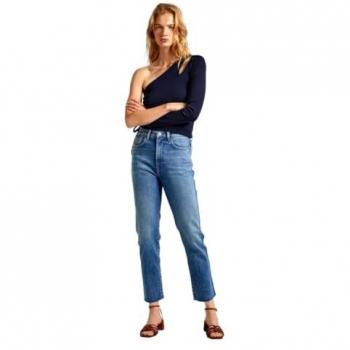 Jeans Pepe Jeans Mujer Slim Tiro Alto Bajo Cropped Azul Sostenible
