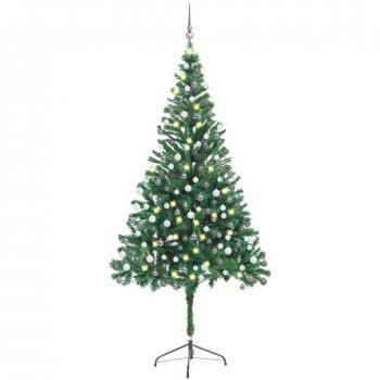 vidaXL Artificial Pre-lit Christmas Tree with Ball Set 210cm 910 Branches