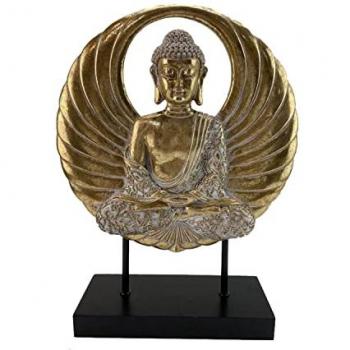 Figura Decorativa Buda Oriental DKD Home Decor 25 x 8 x 33 cm Negro Dorado