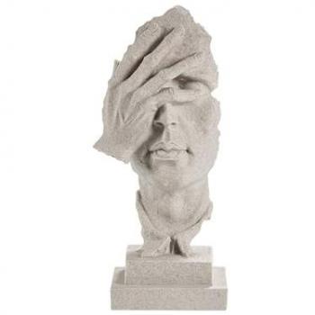 Figura decorativa moderna rostro humano estatuilla de resina gris estilo industrial Puumala