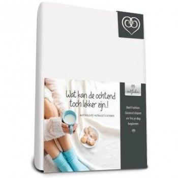 Bed-Fashion Impermeable Split Topper Sábana Bajera Ajustable, Franela, Blanco, Doble, 160 x 210 cm