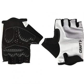 Craft Go - Guantes de Ciclismo, Unisex Adulto, Color Blanco/Negro, tamaño S