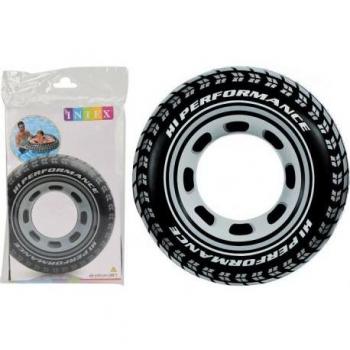 Flotador Rueda Intex Giant Tire Neumático Hinchable 91cm Negro 59252NP