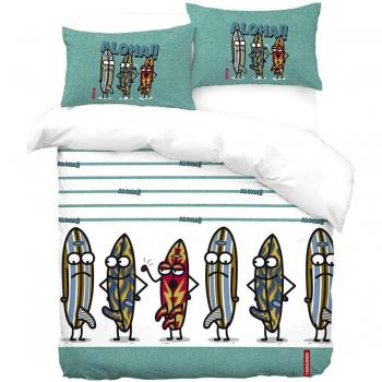 Funda nórdica Kukuxumusu Quillas Turquesa