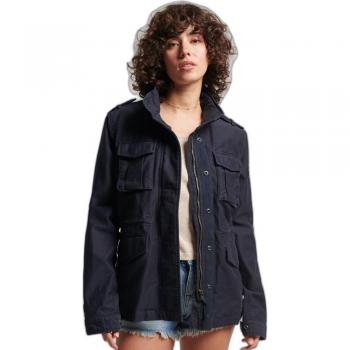 Superdry Women's Vintage M65 Casual Jacket, Eclipse Navy Blue, Cotton, Long Sleeve, XS
