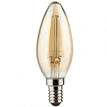 Bombilla LED E14 Müller-Licht 2.2W (equivalente a 17W) dorada, dimensiones Ø35mm x 99mm