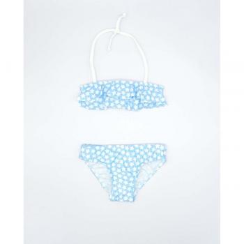 Bikini azul de estrellas con volantes para bebé niña
