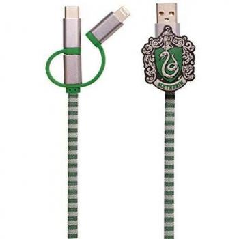 Cable de Carga Thumbs Up Harry Potter 3 en 1 con Adaptadores Micro-usb, Lightning y USB-C