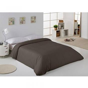 ES-TELA - Funda nórdica COMBI LISO 200 HILOS algodón peinado, color Vison - Cama de 105 cm. - 100% Algodón - 200 Hilos
