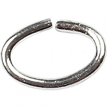 Anillos ovalados, grosor 0,7 mm, plateados, 50 piezas/1 paquete