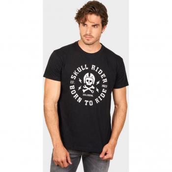 Camiseta de hombre Born to Ride en algodón orgánico con diseño frontal y manga corta