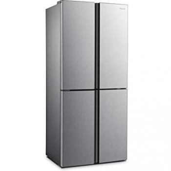 Hisense RQ515N4AD1 - Frigorífico Americano 4 puertas, Total No Frost, Capacidad Neta 427 L, 1.82 m Alto, Acero, Multi Air Flow, Cajón con control de Humedad, Silencioso