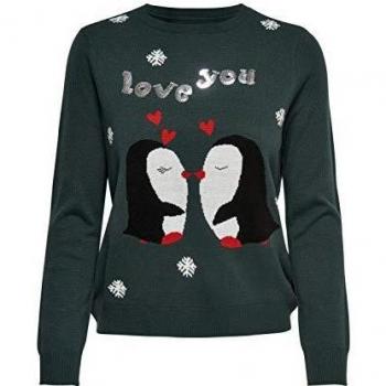 Only Jersey de punto para mujer. verde oscuro L