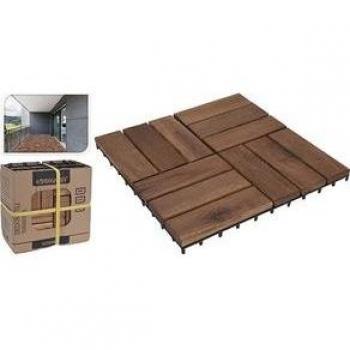 Set de 9 baldosas de madera para suelo de 30x30 cm