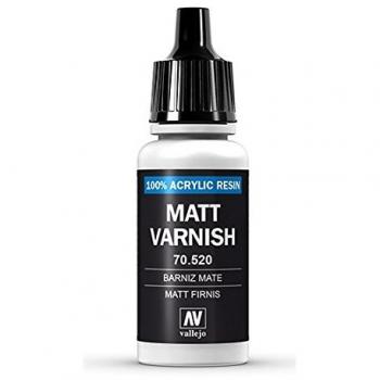 Vallejo Matt Varnish Barniz aAcrílico Mate a Base de Agua , Incolor, 17 ml